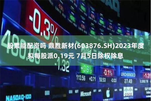 股票能配资吗 鼎胜新材(603876.SH)2023年度拟每股派0.19元 7月5日除权除息